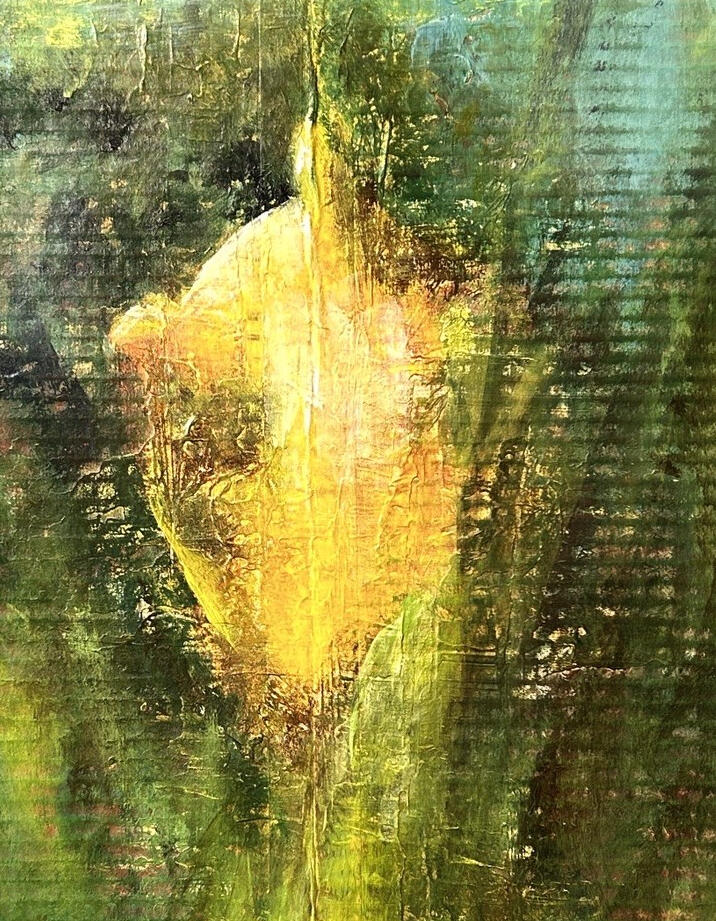 What the Light Found 16x24 acrylic and mixed media on cardboard